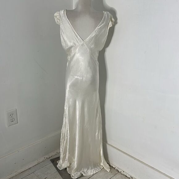 Rare 1930s Slipper Satin Bias Cut Peignoir Set VOLUP - Picture 8 of 13